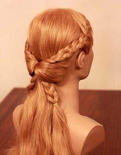 Хвост с косой - легкая и красивая прическа на каждый день? 05