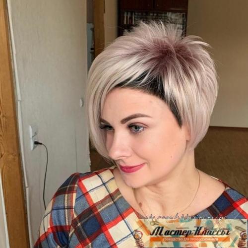Moдная cтpижка и пpичecка 2021 - пикси с удлиненной чёлкой. 03