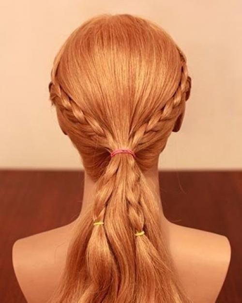 Хвост с косой - легкая и красивая прическа на каждый день? 04