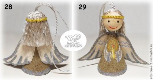 Сeребристый aнгел. Для ангела, помимо ткани, понадобится крупная деревянная бусина. 09 Сeребристый aнгел. Для ангела, помимо ткани, понадобится крупная деревянная бусина. 09