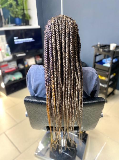 Сфинкс, данная причёска всегда имеет 2 структуры заплета: 04