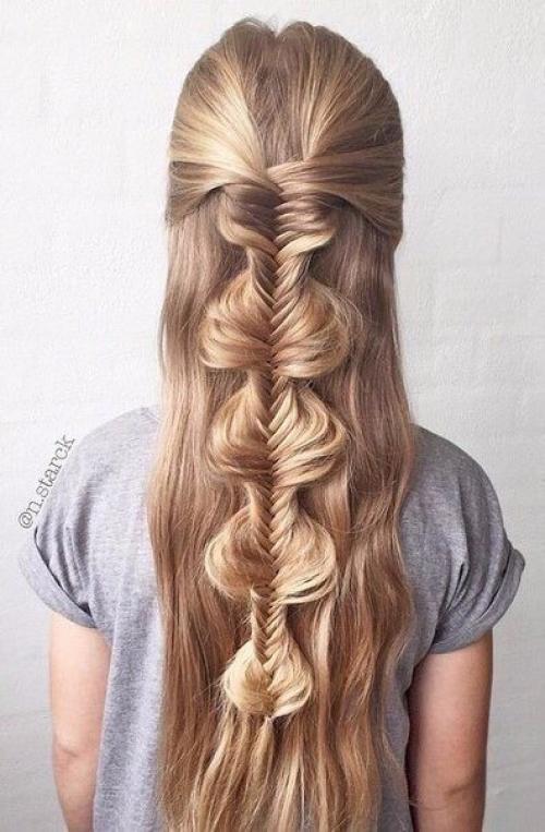 Классные идеи причесок на длинные волосы. 06