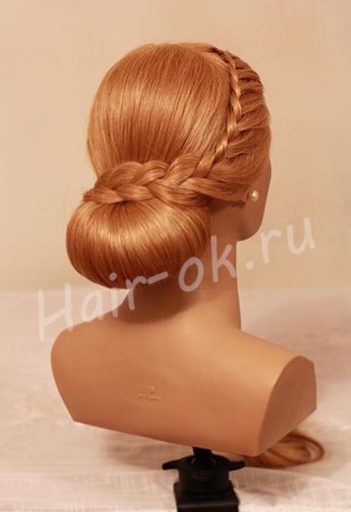 Вечерняя прическа с двумя косами! 06