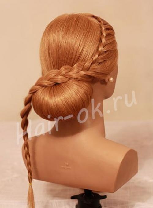 Вечерняя прическа с двумя косами! 05