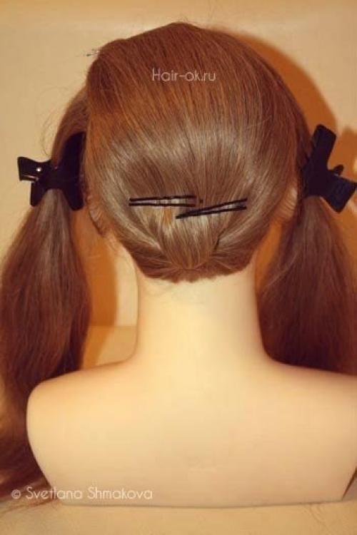 Мы начинаем с создания низкого хвостика. 02 Мы начинаем с создания низкого хвостика. 02