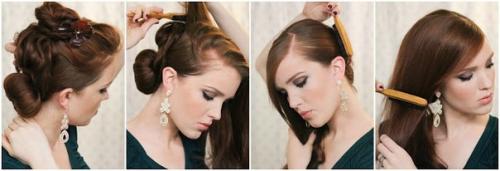Вечерняя прическа.  Низкий гладкий пучок. 01 Вечерняя прическа.  Низкий гладкий пучок. 01