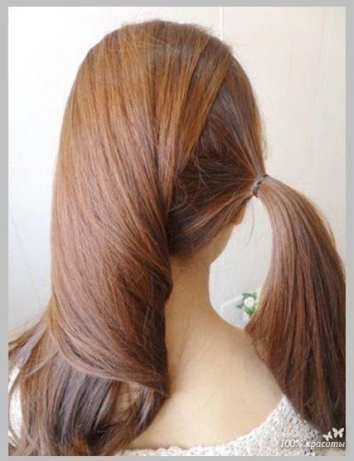 Романтичная прическа на основе хвоста. 02