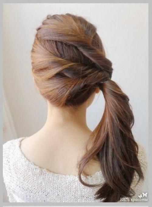 Романтичная прическа на основе хвоста. 06