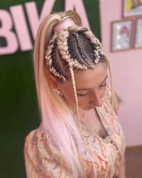 Брейды в хвост - одна из самых популярных и практичных причесок. 06