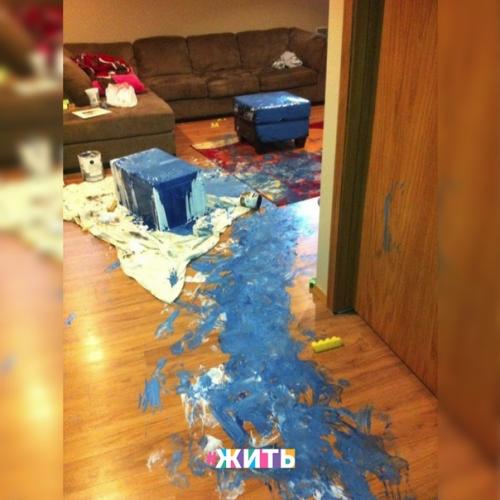 Каждые родители знают, что если вдруг стало тихо доме, где есть ребенок, то точно будет сюрприз. 02