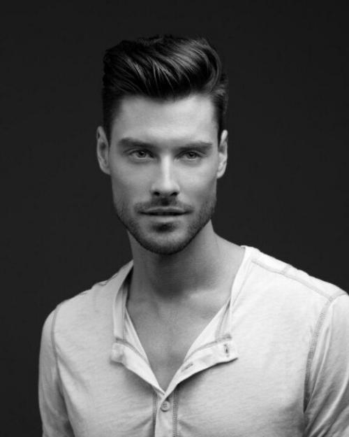 Pompadour.  Мужская прическа помпадур одна из классических и обязана своим названием фаворитке французского короля Людовика XV, маркизы помпадур. 02