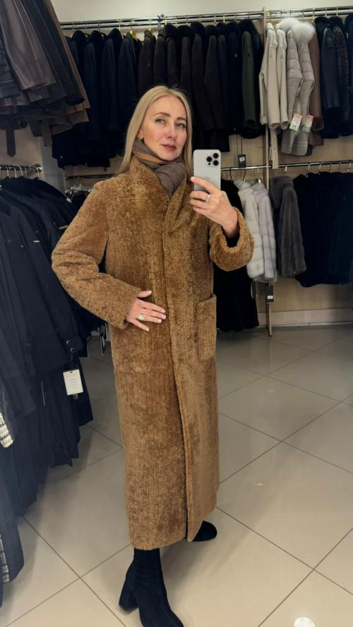 Стильная дублёнка из натуральной испанской овчины керли. 02