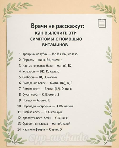 Мы часто терпим симптомы и не связываем их с дефицитами.
