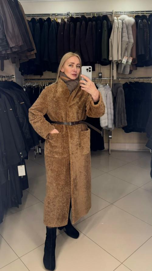 Стильная дублёнка из натуральной испанской овчины керли. 01