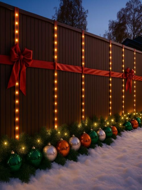 Зима - идеальное время, чтобы превратить обычный забор в настоящую новогоднюю сказку. 02