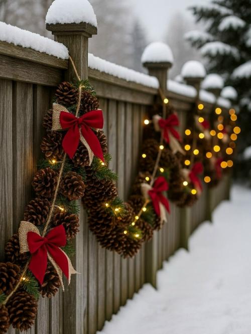 Зима - идеальное время, чтобы превратить обычный забор в настоящую новогоднюю сказку. 07