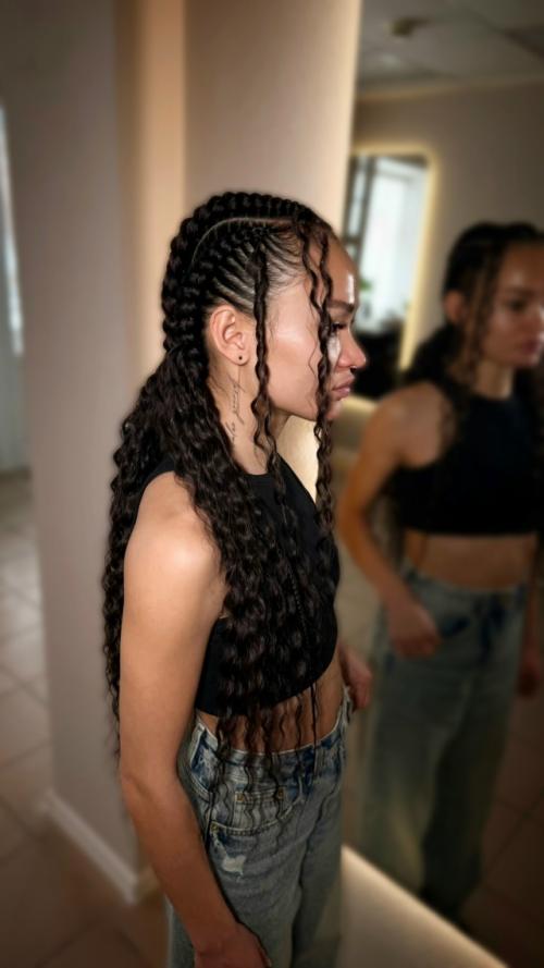 Боксерские косы с локонами! 01