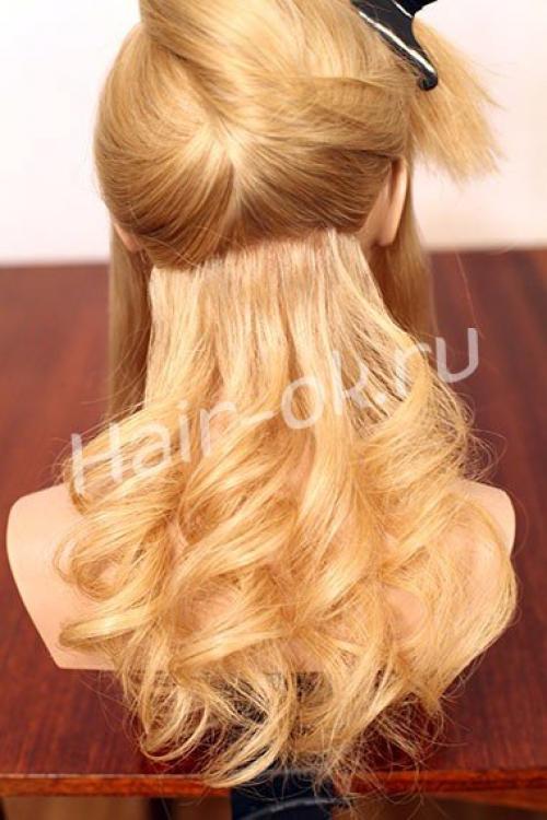 Пышная прическа на выпускной на основе хвостов. 02