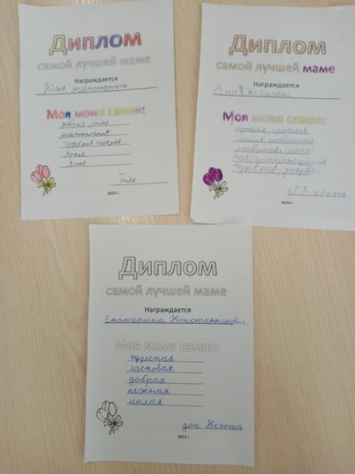 Уважаемые родители!  Девочек с 8 марта поздравили, мальчики подарили открытки - закладки. 01