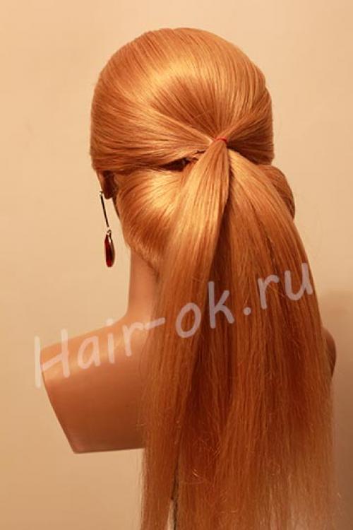 Вечерняя причёска с бантом. 03