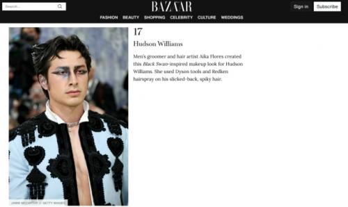 Хадсон Уильямс попал в список лучших бьюти - образов Harper's Bazaar на Metgala и занял семнадцатое место из двадцати двух! 01