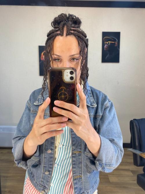 Фото комбинированной причёски Сфинкс с интервалом в неделю. 01