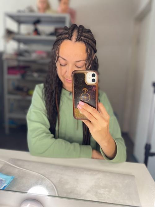 Фото комбинированной причёски Сфинкс с интервалом в неделю. 03