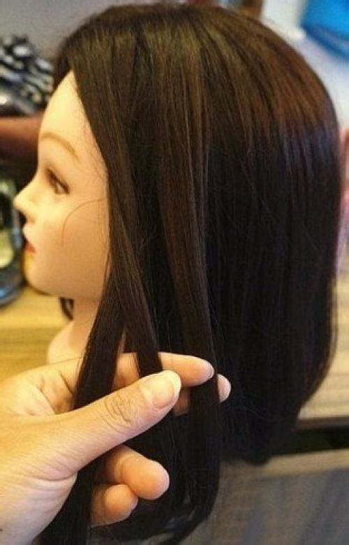 Красивая прическа на среднюю длину волос. 02