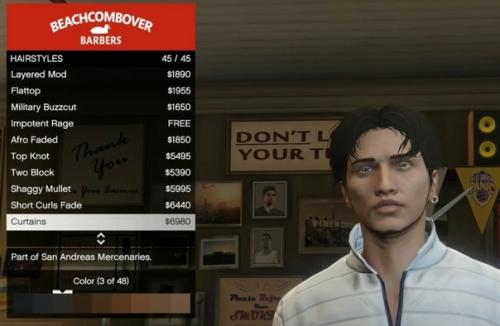 Три новые прически обновления GTA Online: San Andreas Mercenaries. 01