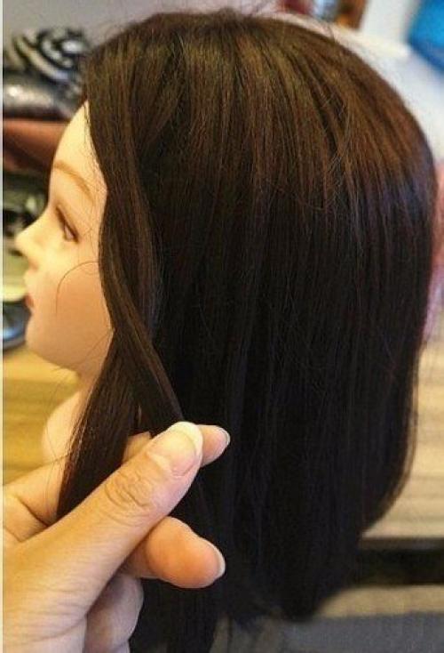 Красивая прическа на среднюю длину волос. 03