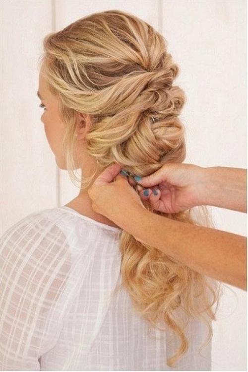 Прическа на основе французской косы. 05