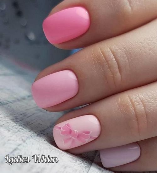 Нежный маникюр на короткие ногти. 05