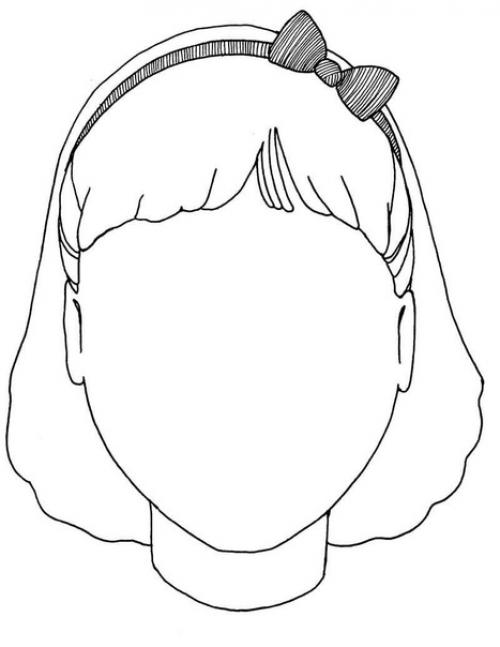 Шаблон женского лица без глаз. 05 Шаблон женского лица без глаз. 05