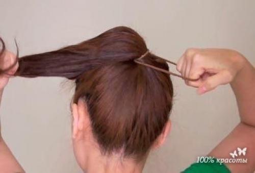 Как сделать красивую высокую прическу! 01