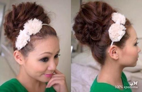 Как сделать красивую высокую прическу! 09