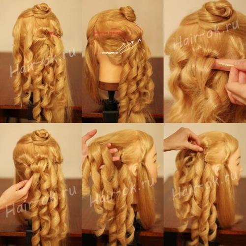 Фото - урок прическа с каскадными локонами на бок. 02 Фото - урок прическа с каскадными локонами на бок. 02