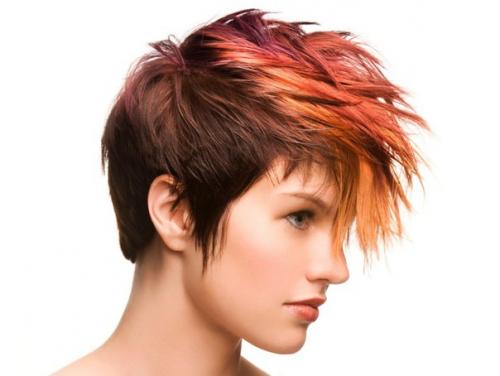 Для девушек, которые любят эпатаж и экстравагантность, модные стилисты предлагают стрижки и укладки в стиле ирокез. 05