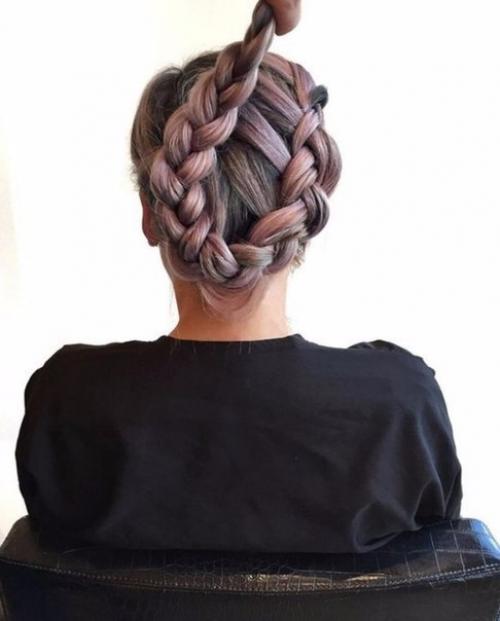 Прическа с цветком из волос. 06