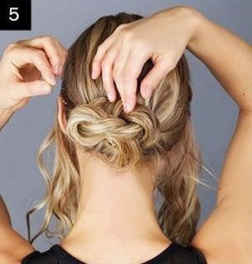 Прическа из узлов на волосах. 04 Прическа из узлов на волосах. 04