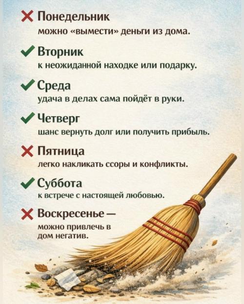 Верите в приметы?   Обычный веник, а сколько вокруг него примет. 01