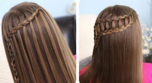 Прически из косичек Французский Водопад. 01