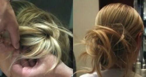 Небрежный пучок на ОСНОВЕ хвоста. 01