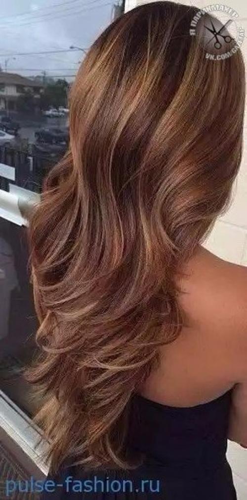 Колористика фото.  Балаяж на тёмных волосах? 08