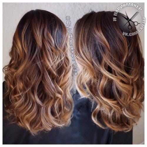 Колористика фото.  Балаяж на тёмных волосах? 01