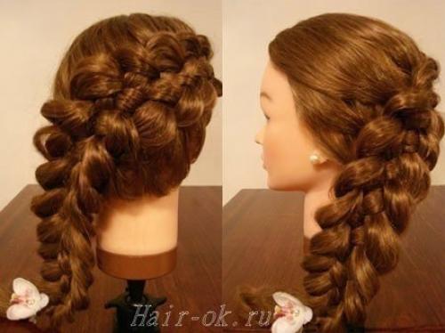 Коса из 5 прядей по диагонали? 07