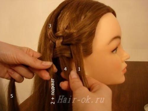 Коса из 5 прядей по диагонали? 03