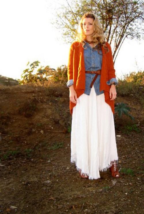 С чем носить юбки - макси осенью? 09 С чем носить юбки - макси осенью? 09