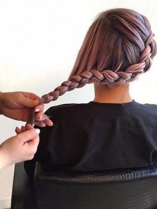 Шикарная прическа с розой! 05