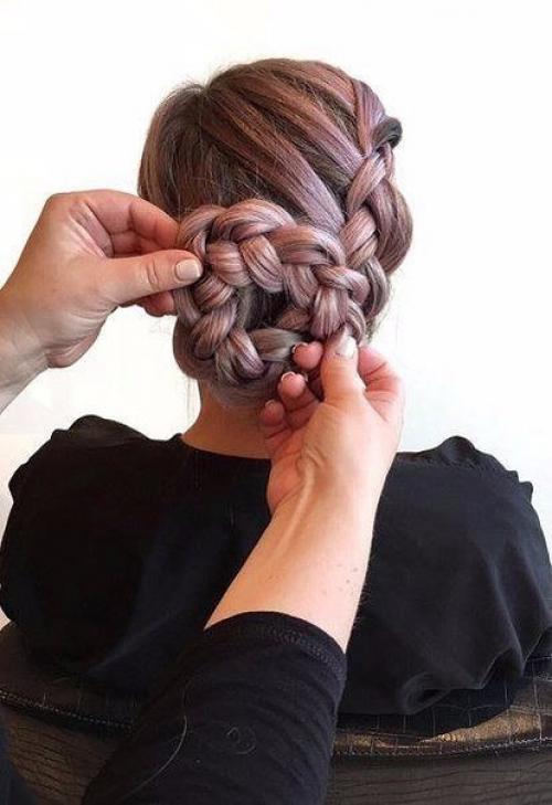 Шикарная прическа с розой! 07