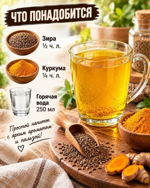 Зиру и куркуму заваривают вместе не только ради пряного вкуса. 01